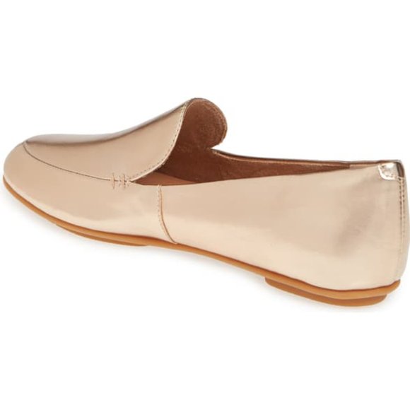 NEW FitFlop Women Lena Metallic Gold Comfortable Loafer Driving Moccasin Flats - Picture 3 of 6